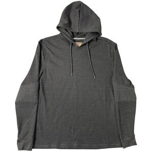 Hudson and Barrow NYC‎ Mens Black Charcoal Waffle Knit Hoodie Streetwear Medium